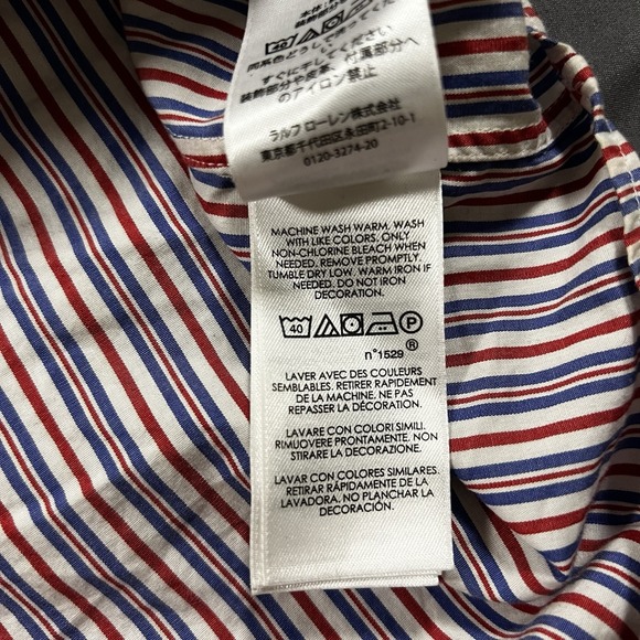 Ralph Lauren Slim Fit Long Sleeve Button Down Shirt Mens XXL Striped Preppy - Picture 5 of 6